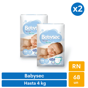 Pañales Babysec Premium RN (68 unid)