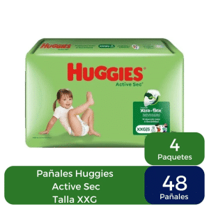 Pañales Huggies Active Sec XXG (48 unid)