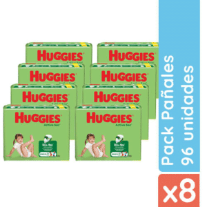 Pañales Huggies Active Sec XXG (96 unid)