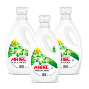 Detergente Líquido Concentrado Ariel Doble Poder 1.8 lts x3