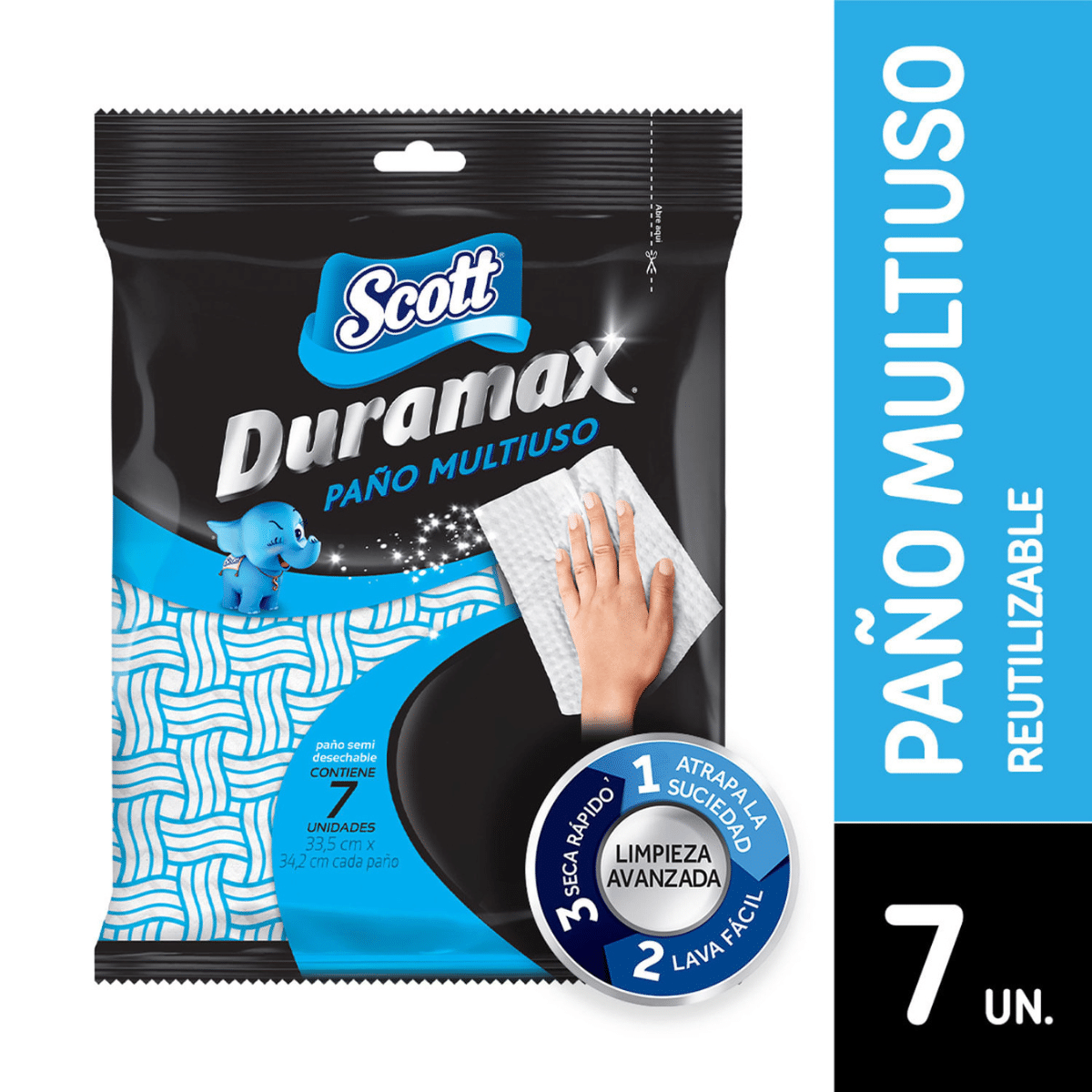 Paño Reutilizable Multiuso Scott Duramax 7 Unid