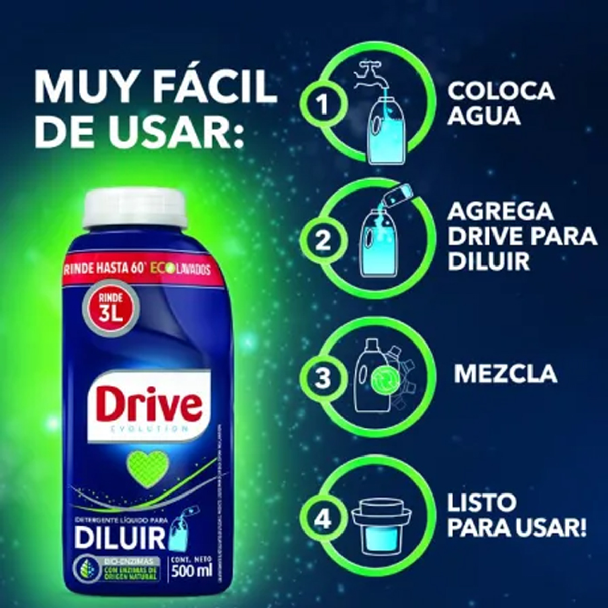 Drive Detergente Líquido para Diluir 500 ml x 2un