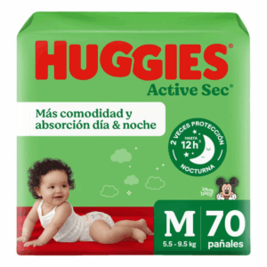 Pañal Huggies Active Sec M 70 Un