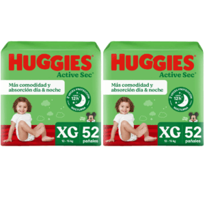 Pañal Huggies Active Sec XG 52 UN x 2