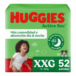 Pañal Huggies Active Sec XXG 52 UN