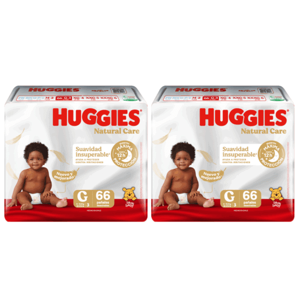Pañal Huggies Natural Care G 66 unidades x 2 UN
